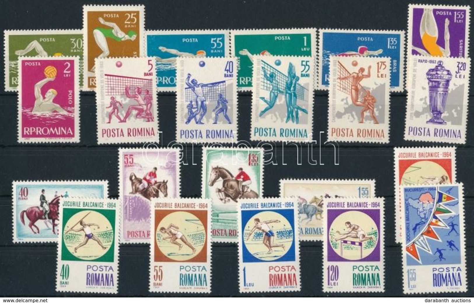 ** 1963-1964 Sport Motívum összeállítás, 4 Klf Sor - Autres & Non Classés