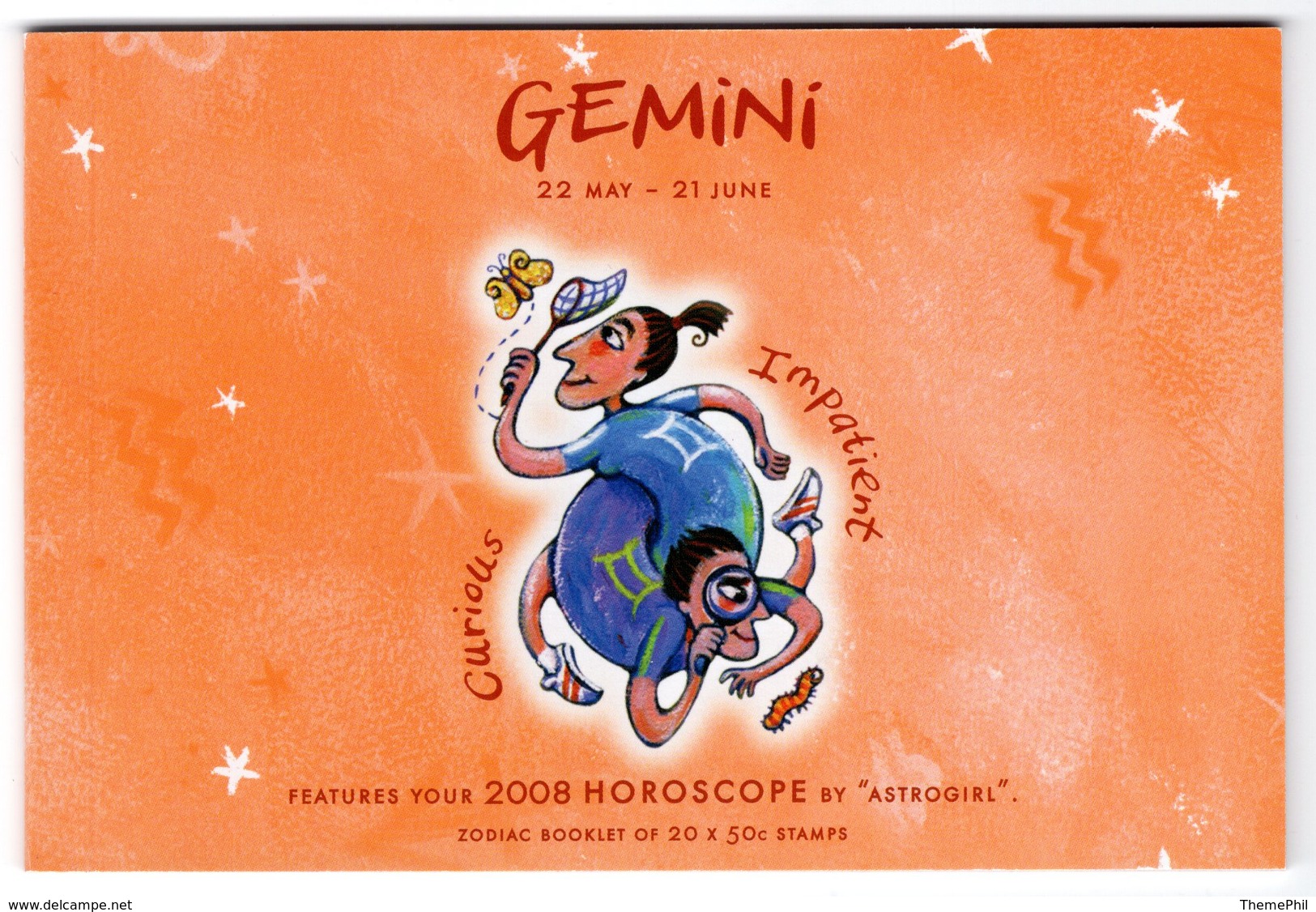 Australia Australië 2008 Prestige Booklet Zodiac Gemini Sterrenbeeld Tweelingen - Astrology