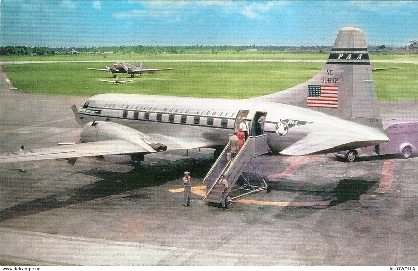 3669 "PAN AMERICAN AIRWAYS CONVAIR 240" ANIMATA CARTOLINA POSTALE ORIG. NON SPEDITA - 1946-....: Era Moderna