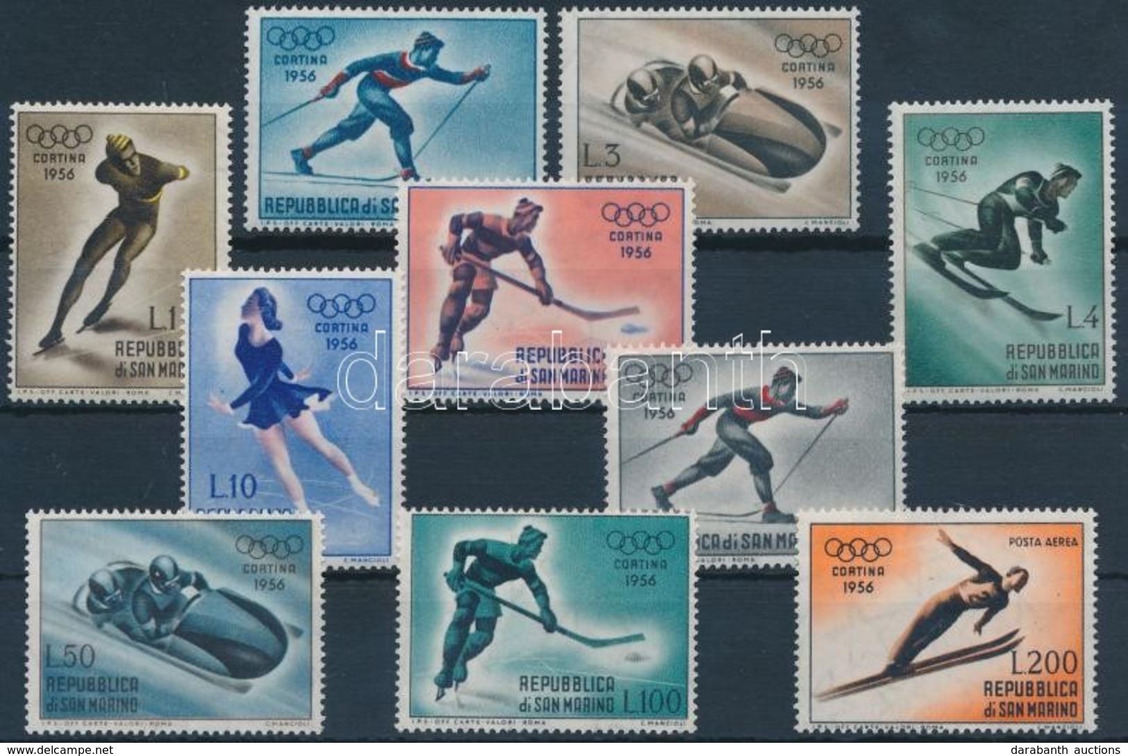 ** 1955 Téli Olimpia Sor Mi 535-544 - Andere & Zonder Classificatie