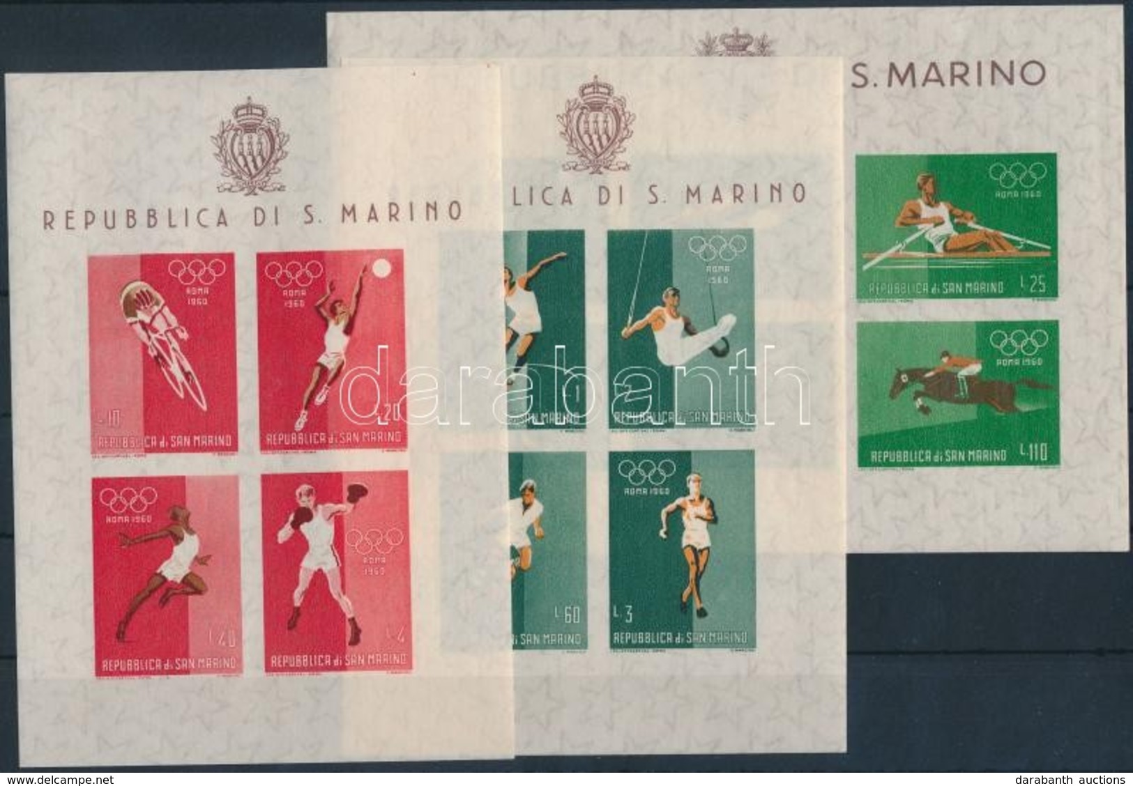 ** 1960 Nyári Olimpia, Róma Blokk Sor Mi 5-7 - Other & Unclassified