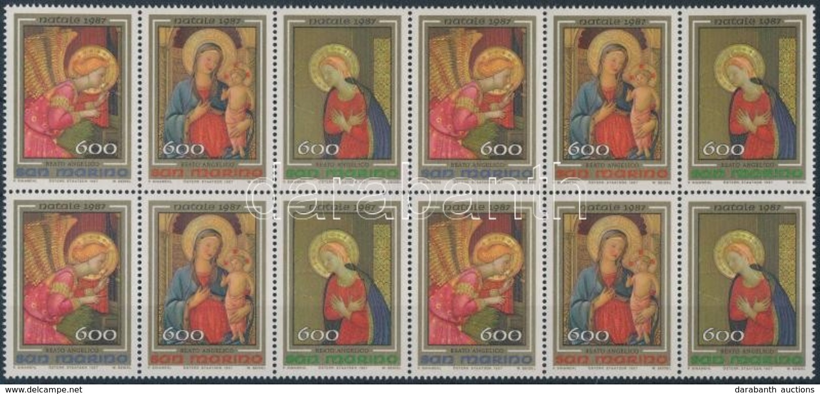 ** 1987 Karácsony, Festmény Sor 12-es Tömbben Mi 1377-1379 - Other & Unclassified