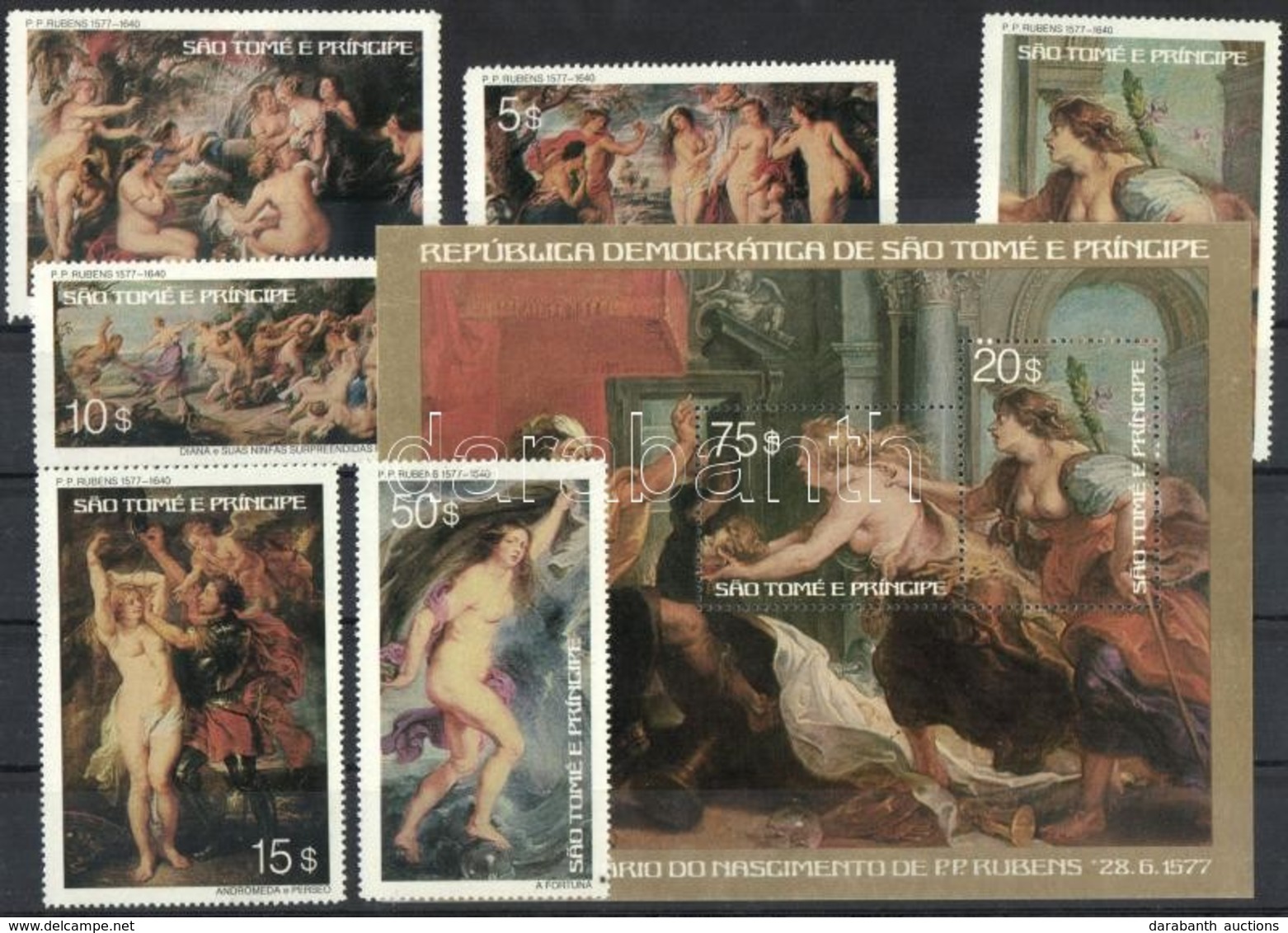 ** 1977 400 éve Született Rubens Sor Mi 452-457 + Blokk Mi 2 - Andere & Zonder Classificatie