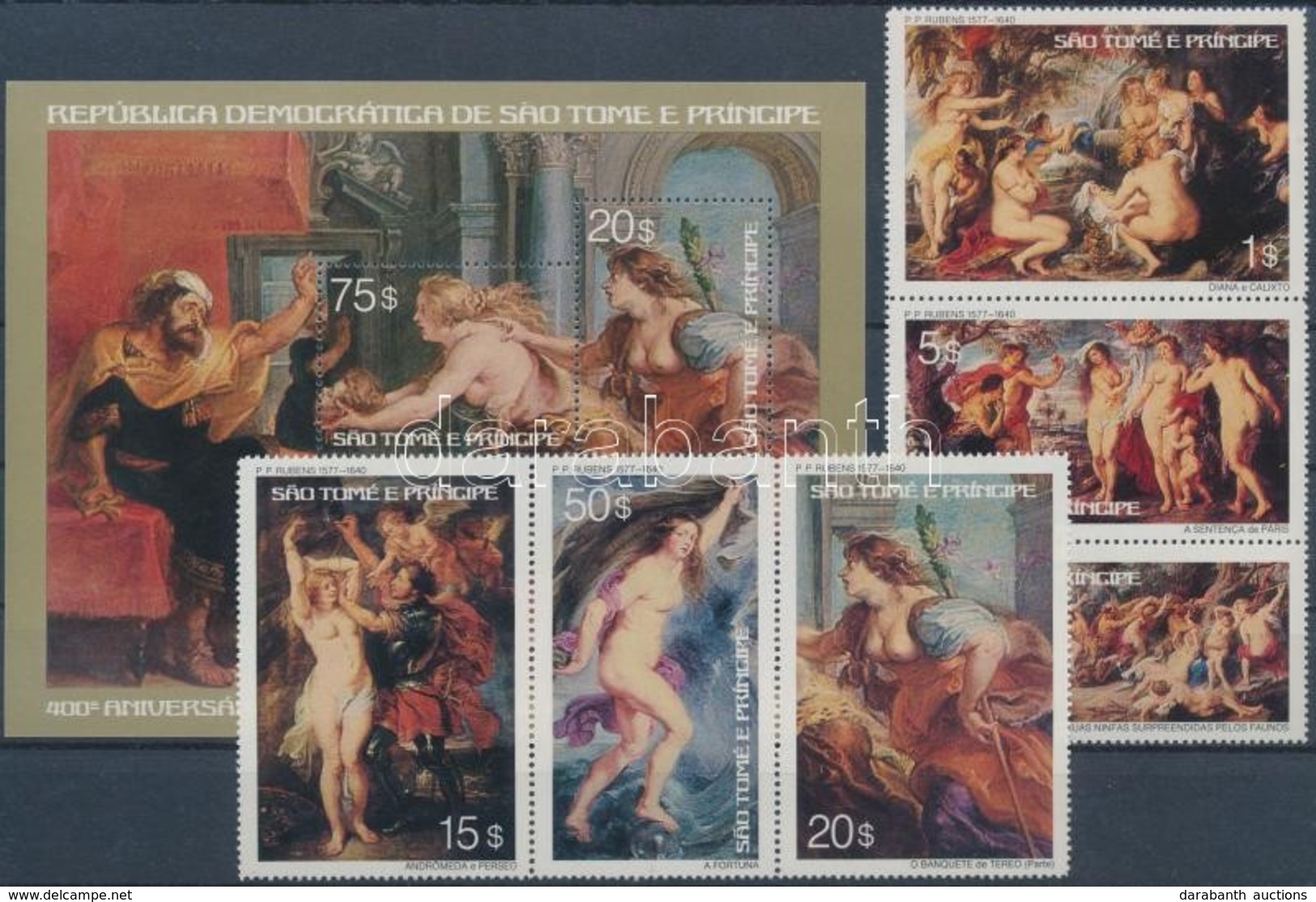 ** 1977 Rubens Festmények Sor 3-as Tömbökben Mi 452-457 + Blokk 2 - Andere & Zonder Classificatie