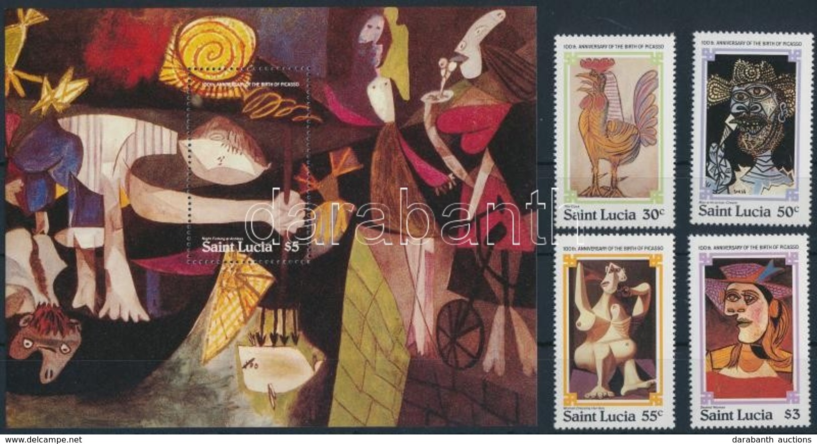 ** 1981 Picasso Születésének 100. évfordulója Sor Mi 538-541 + Blokk 28 - Other & Unclassified