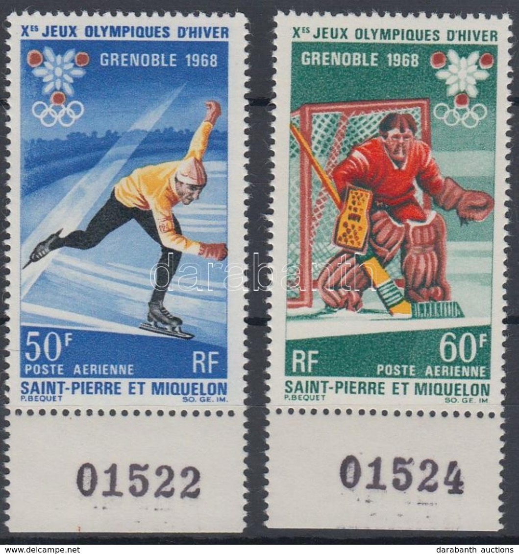 ** 1968 Téli Olimpia ívszéli Sor Mi 423-424 - Autres & Non Classés