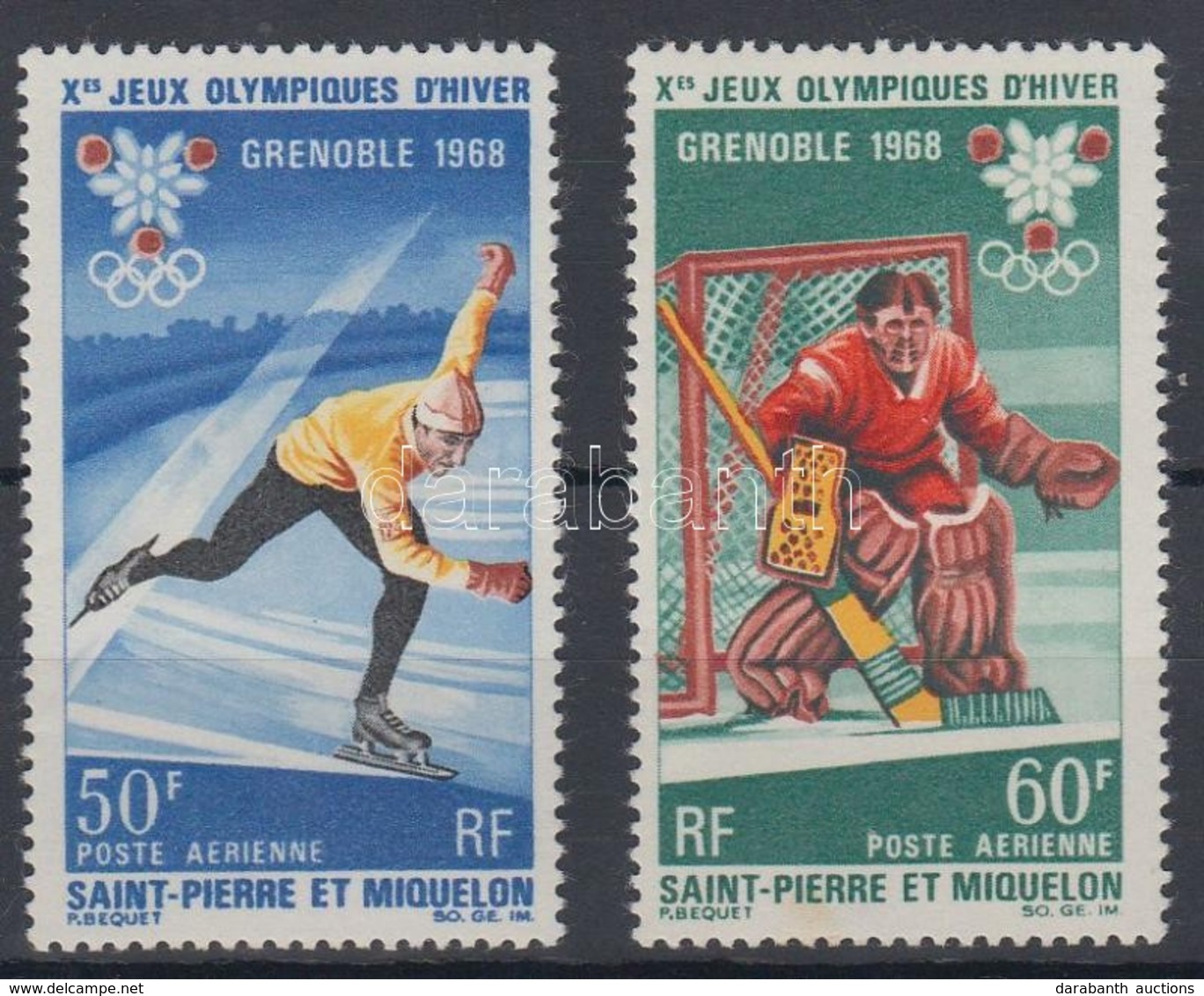 ** 1968 Téli Olimpia Sor Mi 423-424 - Autres & Non Classés