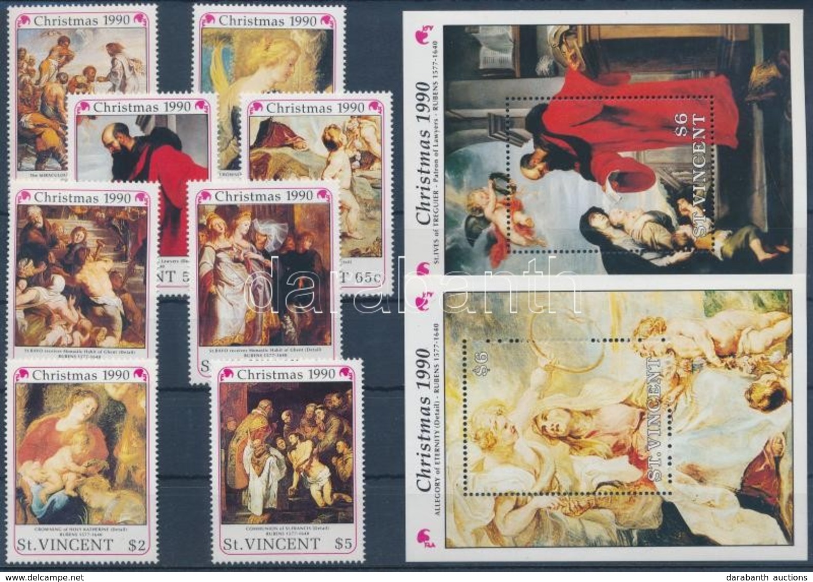 ** 1990 Rubens Festmények Sor Mi 1565-1572 + 2 Blokk Mi 108-109 - Other & Unclassified