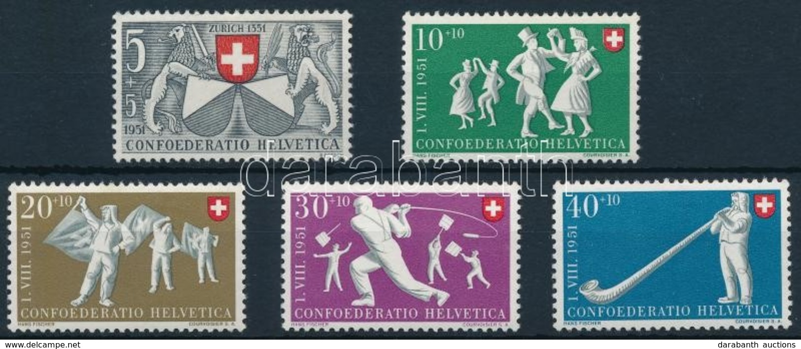 ** 1951 Pro Patria Sor Mi 555-559 - Sonstige & Ohne Zuordnung