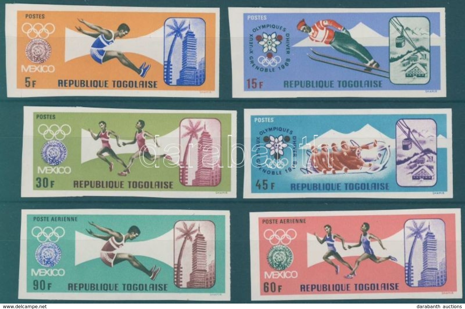 ** 1967 Grenoblei és Mexikói Olimpia Vágott Sor Mi 626-631 - Other & Unclassified