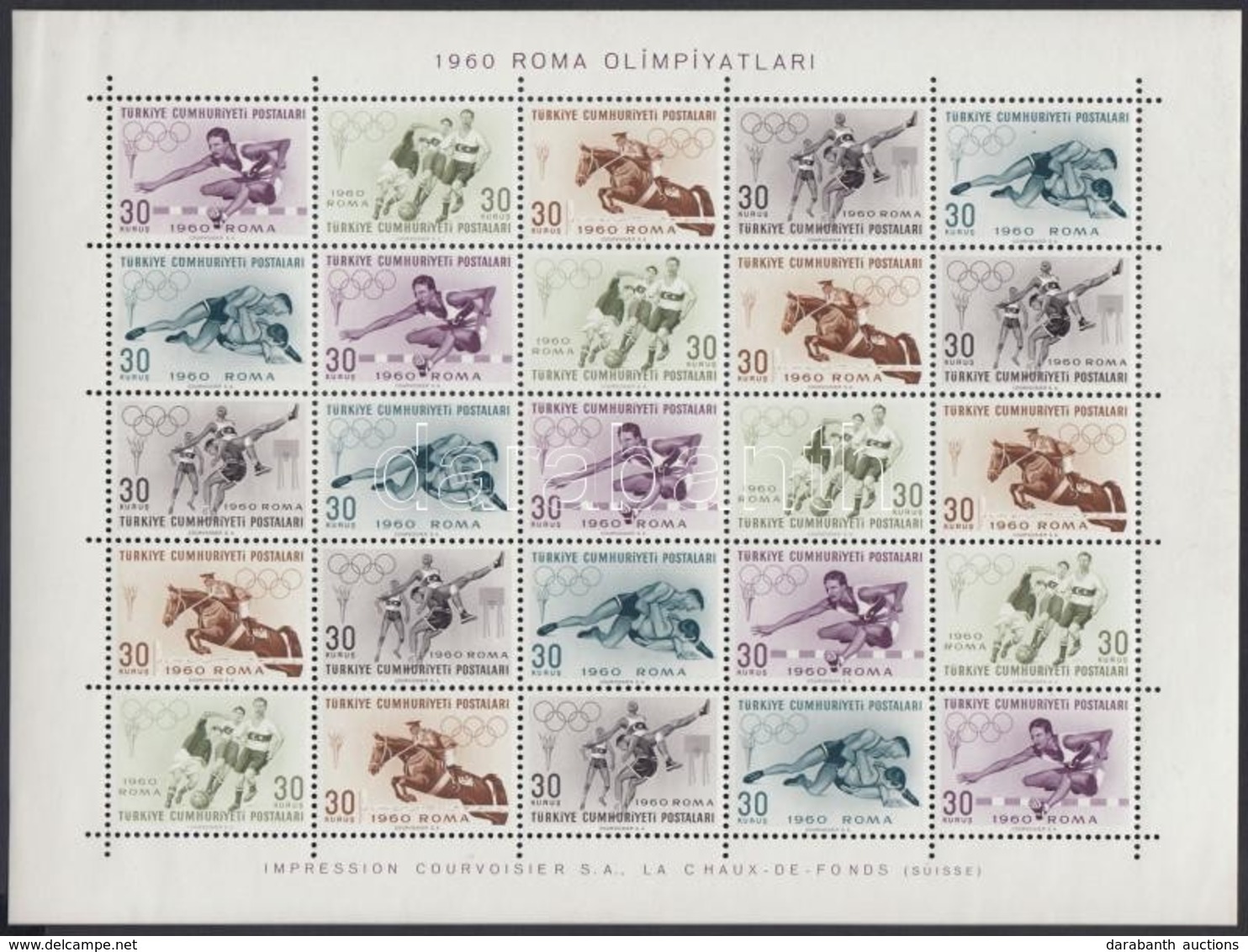 ** 1960 Római Nyári Olimpia Kisív Mi 1769-1773 - Autres & Non Classés