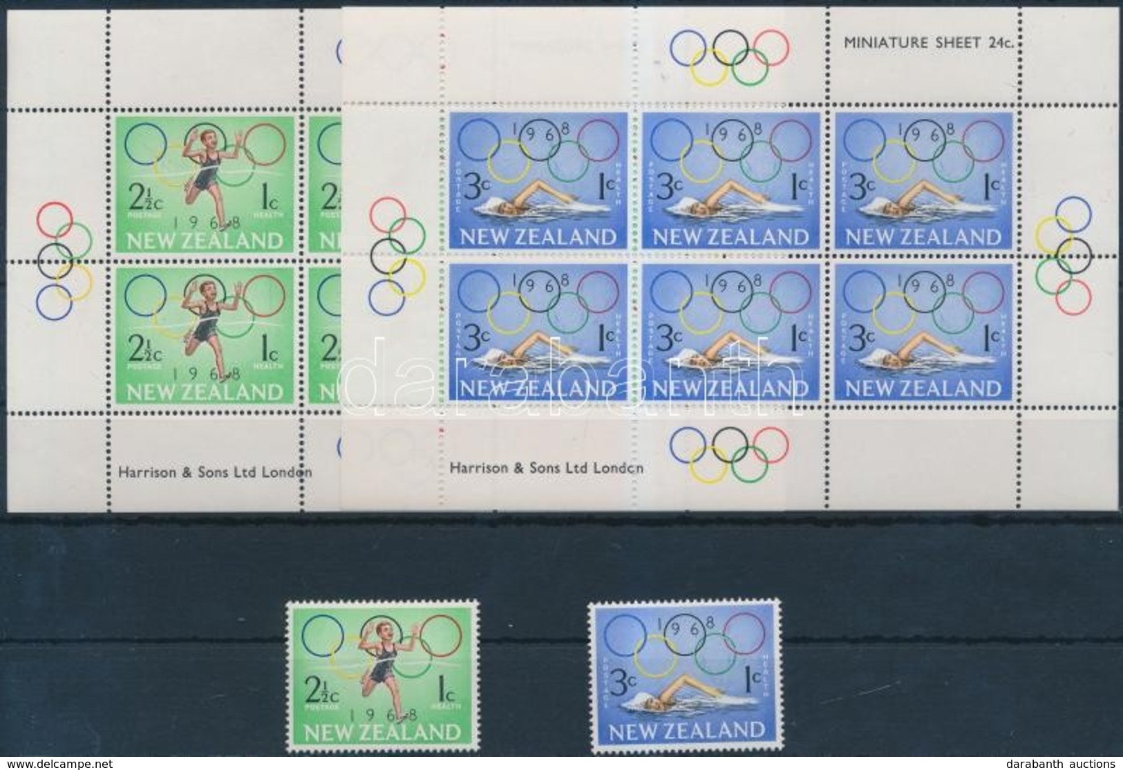 ** 1968 Nyári Olimpia, Egészség Sor + Kisívsor Mi 487-488 - Autres & Non Classés