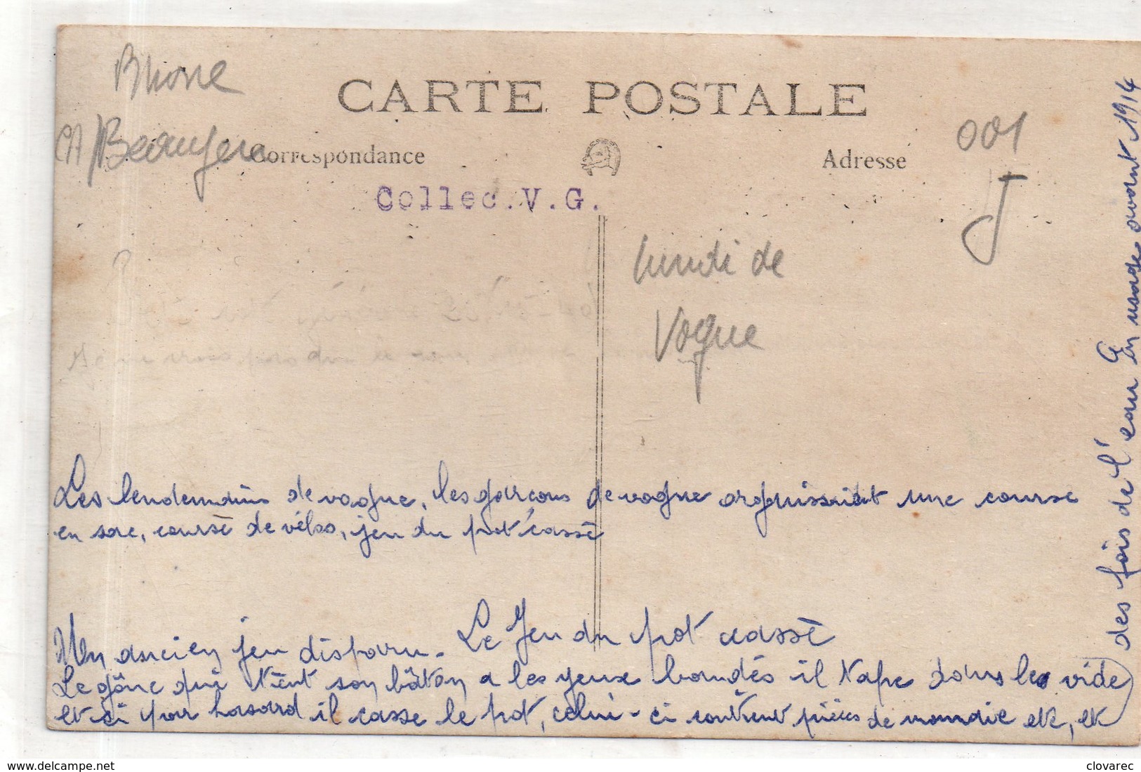 CARTE PHOTO " Lundi De VOGUE  Jeu Du Pot Cassé" (trouvé Dans Un Lot Du Département 69) - Other & Unclassified