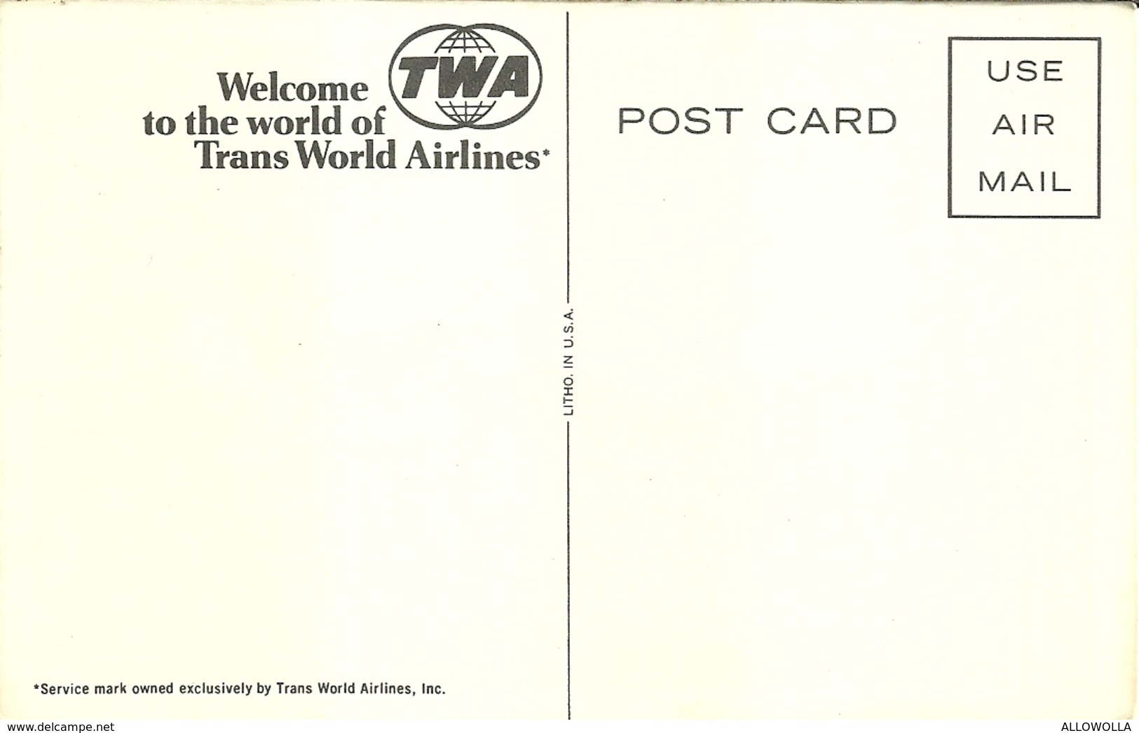 3670 "TWA STAR STREAM-WELCOME TO THE WORLD OF TRANS WORLD AIRLINES"  CARTOLINA POSTALE ORIG. NON SPEDITA - 1946-....: Era Moderna