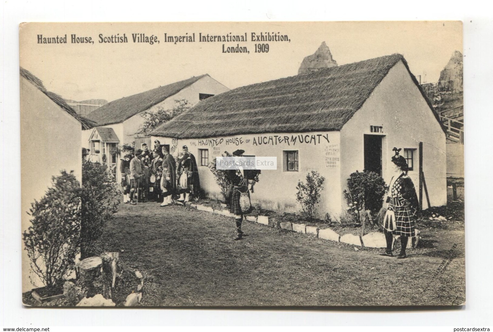 Imperial International Exhibition, London 1909 - Haunted House, Scottish Village - Old Postcard - Exhibitions