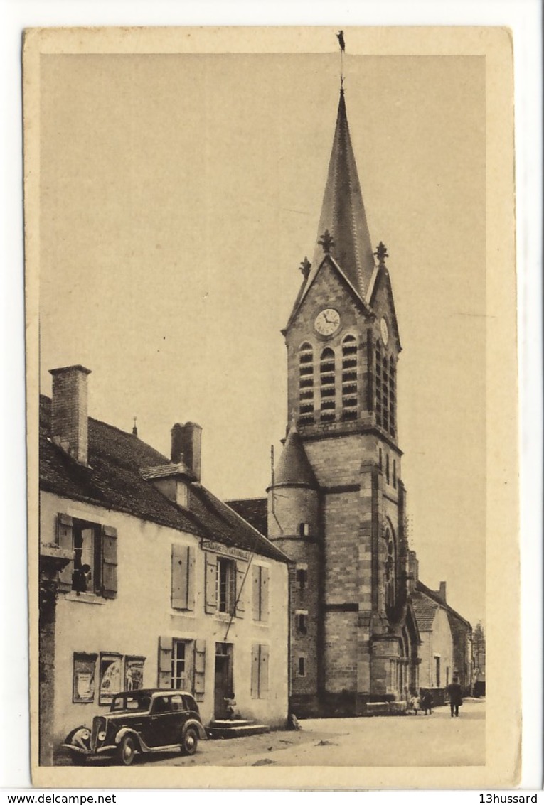 Carte Postale Ancienne Longeau - L'Eglise Et La Gendarmerie - Le Vallinot Longeau Percey