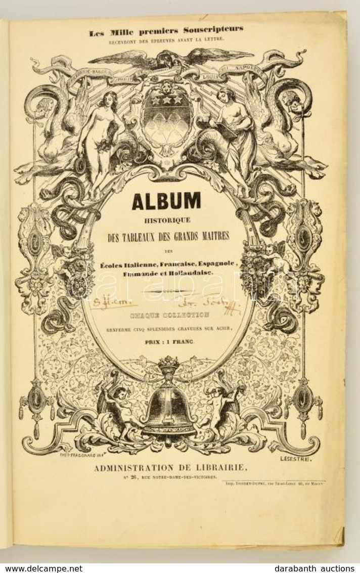 Cca 1850 Album Historique Des Grands Maitres. Histoires Des Papes. 50 Acélmetszetű Kép A Pápákról Modern Egészvászon Köt - Stampe & Incisioni