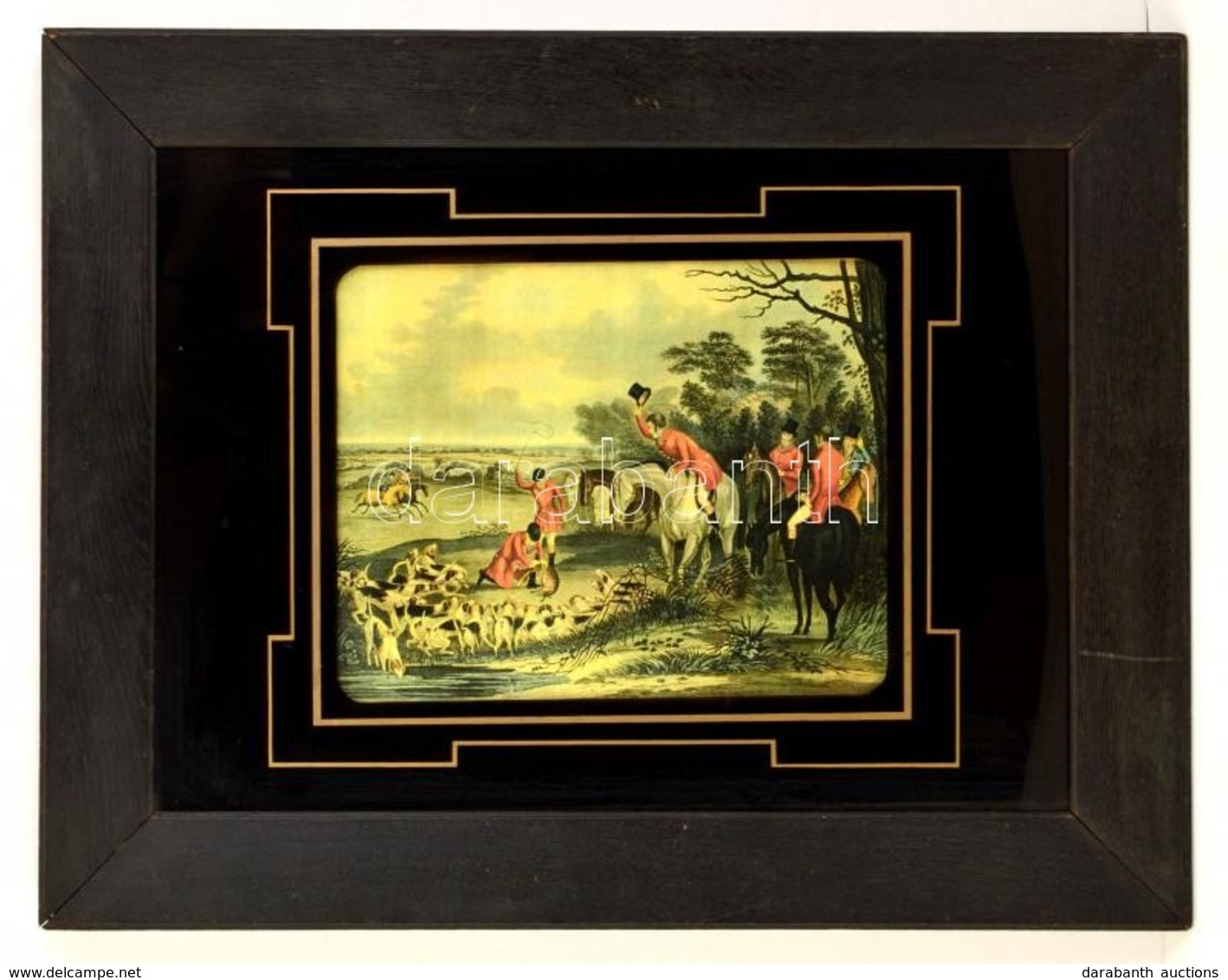 Cca 1900 Rókavadászat, Színes Litográfia, Francis Calcraft Turner 'Bachelor's Hall: Fox Hunting' Című Festménye Alapján, - Estampes & Gravures