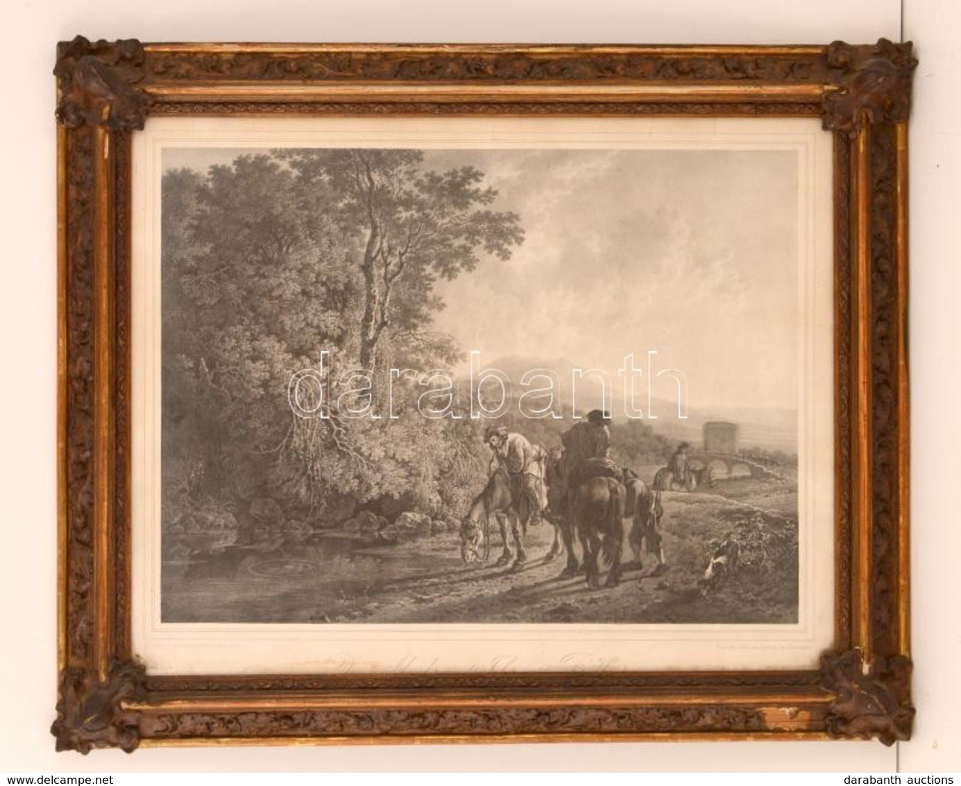 Cca 1850 Johann Roth Festménye Után Készült Metszet, üvegezett Keretben, 36×46 Cm - Estampes & Gravures