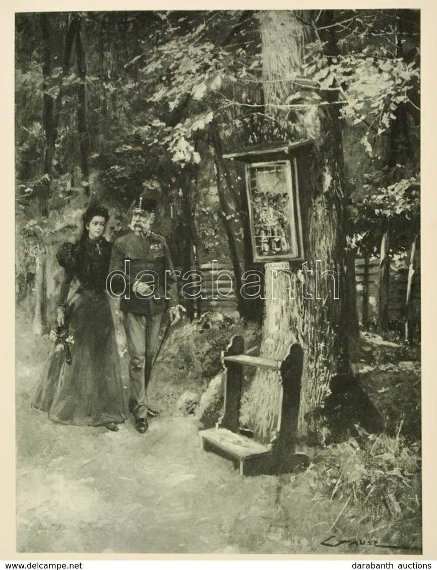 Cca 1910  Ferencz József és Erzsébet Királynő, Litográfia, Papír, 33×24 Cm - Estampes & Gravures
