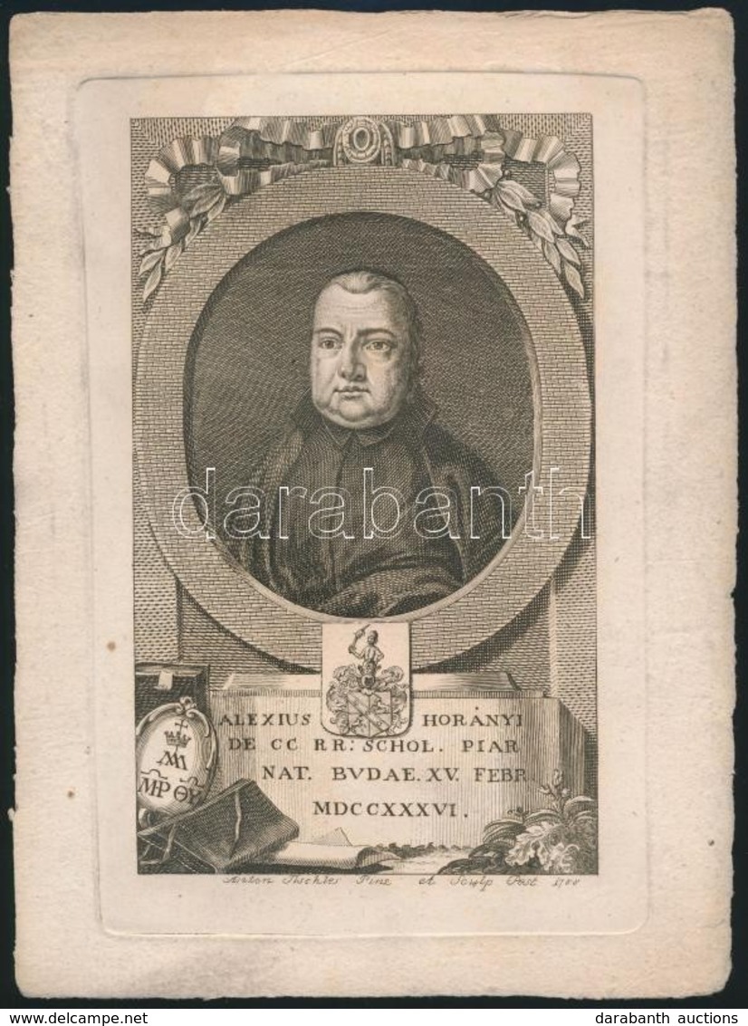 1788 Anton Tischler: Horányi Elek Piarista Szerzetes, Rézmetszet, 17×10,5 Cm - Estampes & Gravures