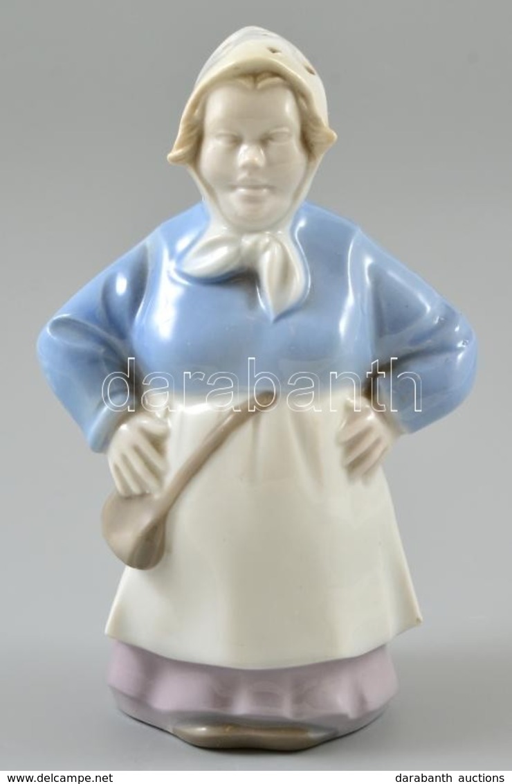 Scheidig Kunst Porcelán Figurális Fogpiszkálótartó, Matricával Jelzett, Apró Lepattanással, M: 13 Cm - Autres & Non Classés