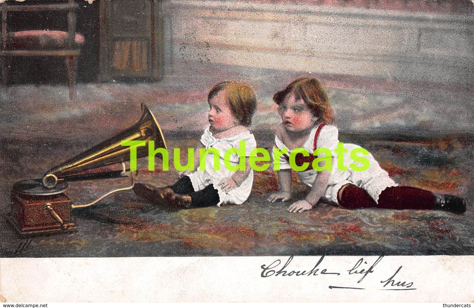 CPA ENFANT GRAMMOPHONE GRAMOPHONE  CHILD CHILDREN PHONOPRAPH PHONOGRAPHE - Portretten