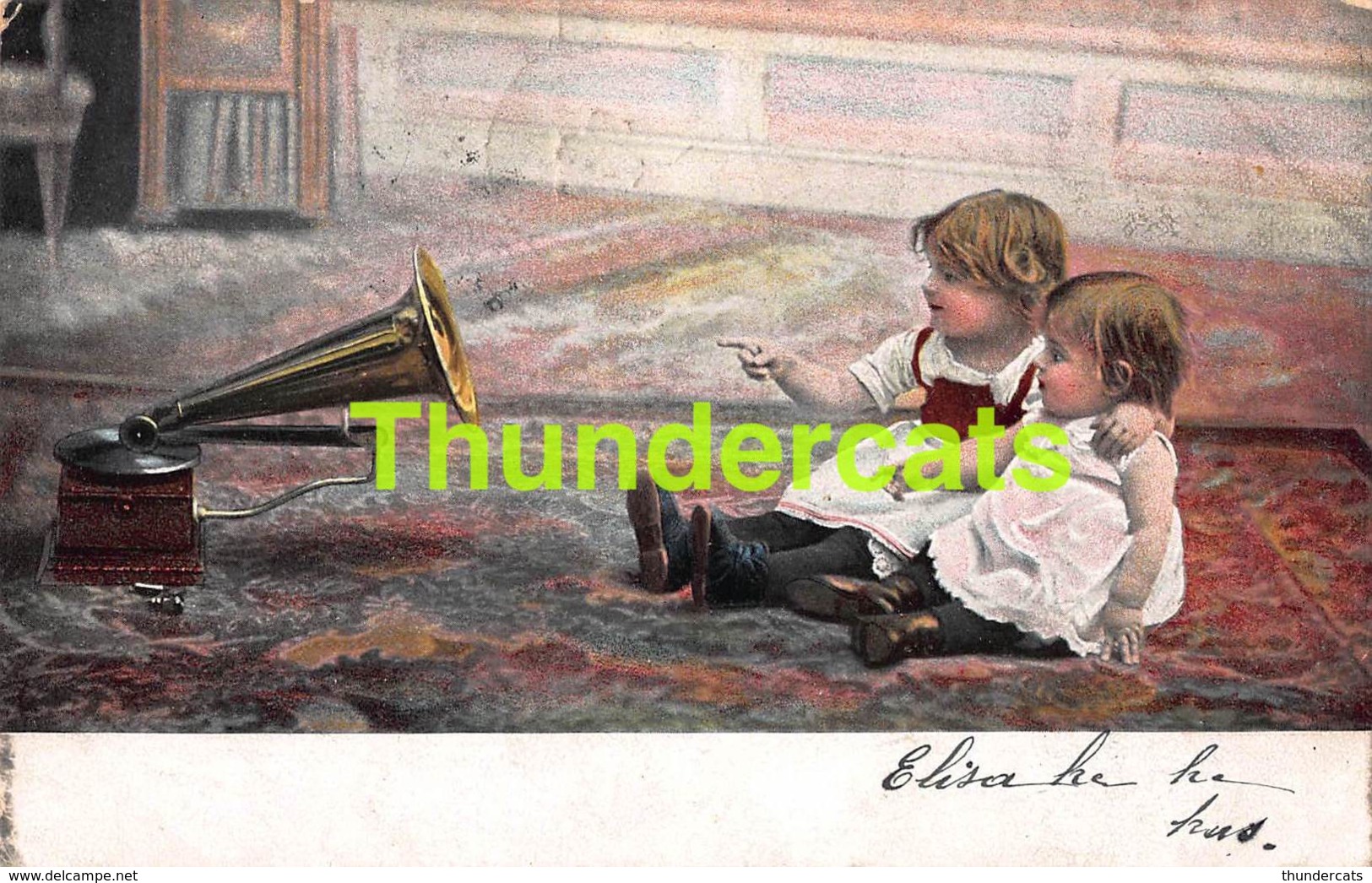 CPA ENFANT GRAMMOPHONE GRAMOPHONE  CHILD CHILDREN PHONOPRAPH PHONOGRAPHE - Portretten