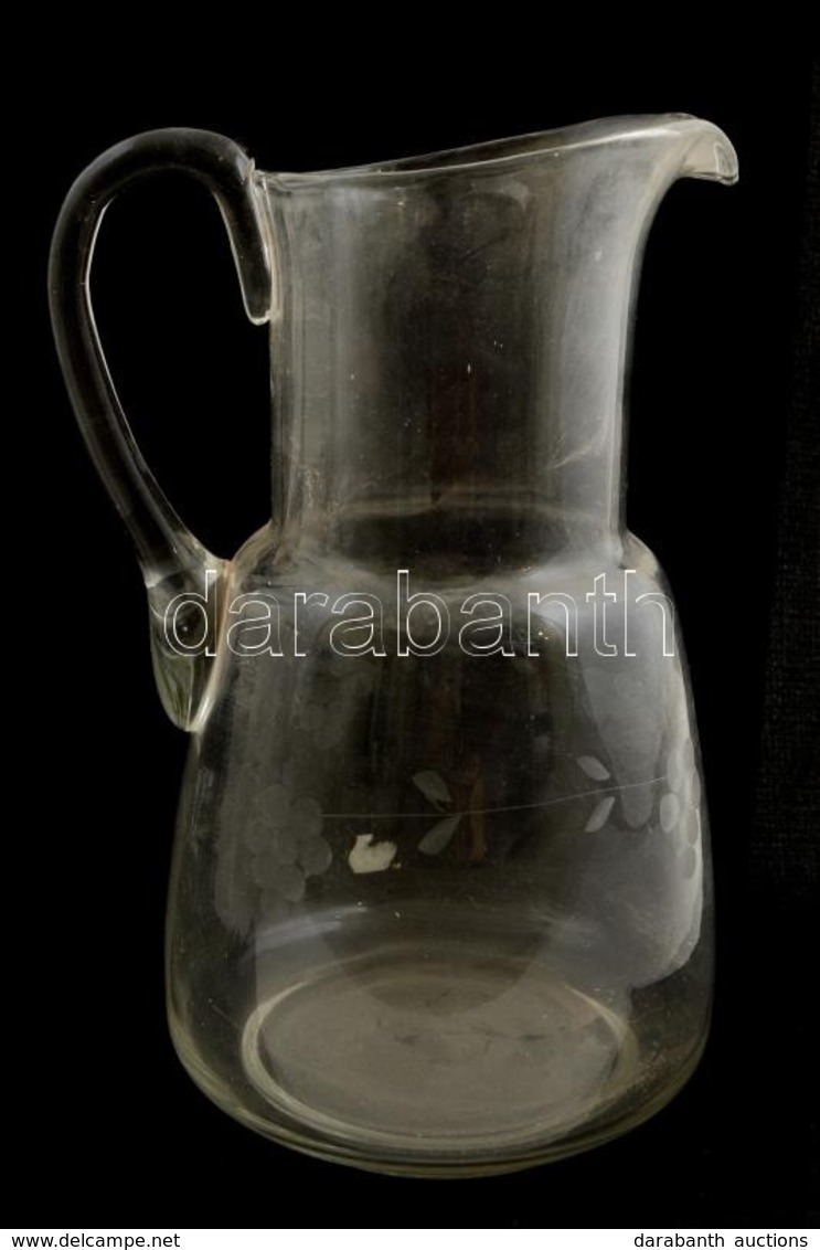 2 Db üveg Kiöntő, Hibátlanok, M: 22 és 24 Cm - Glas & Kristal