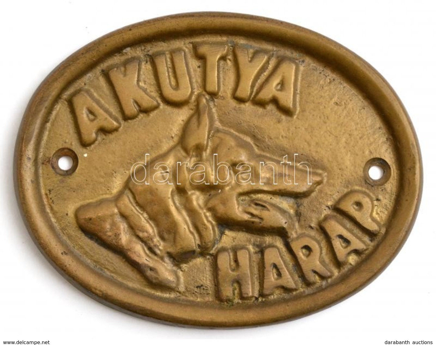 'A Kutya Harap' Réz Tábla, 12×9,5 Cm - Andere & Zonder Classificatie