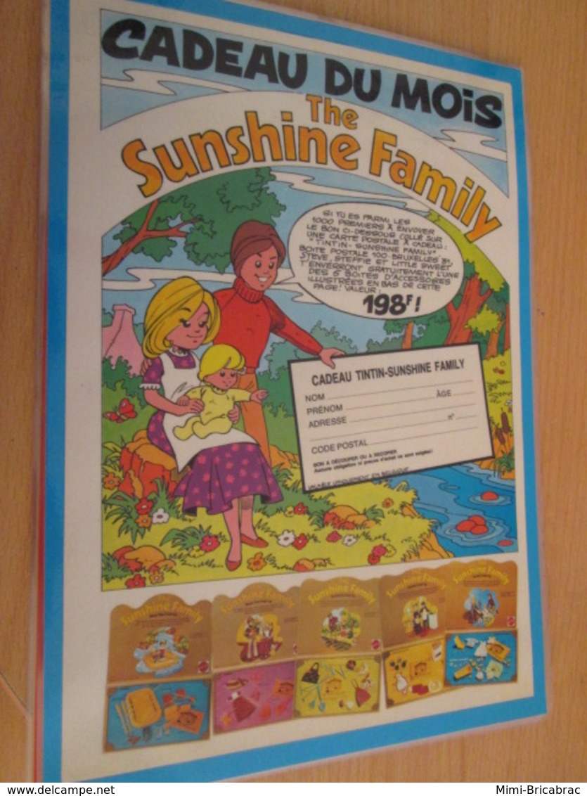 DIV415 : Clipping PAGE DE REVUE TINTIN ANNEES 60/70 EN COULEURS : POUPEE SUNSHINE FAMILY MATTEL TINTIN - Dolls