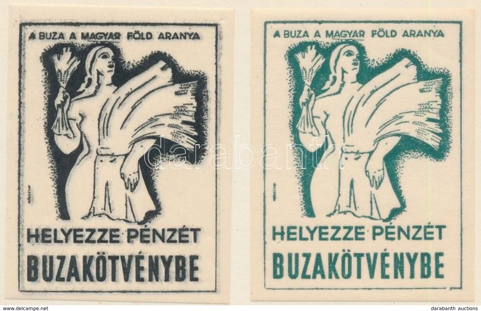 1943 Búzakötvény 2 Klf Színű Reklám Levélzáró - Non Classés