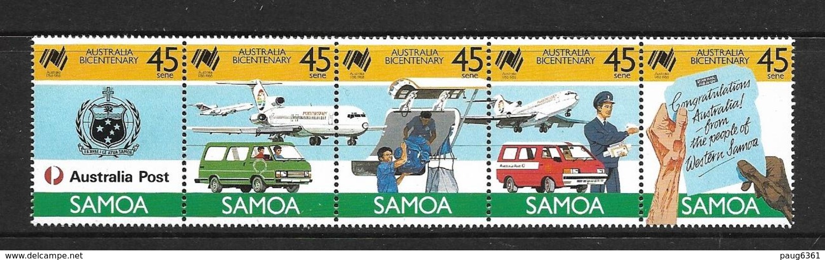 SAMOA 1988 BICENTENAIRE AUSTRALIE  YVERT N°644/48 NEUF MNH** - Samoa