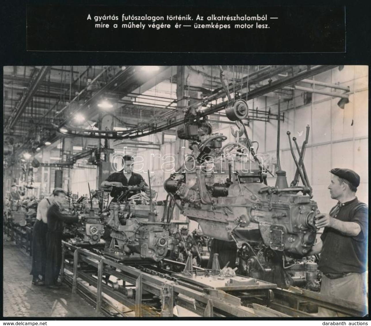 Motorok Gyártósoron A Szovjet Unióban, Eredeti Sajtófotó, Külön Felirattal, 21×14 Cm - Andere & Zonder Classificatie
