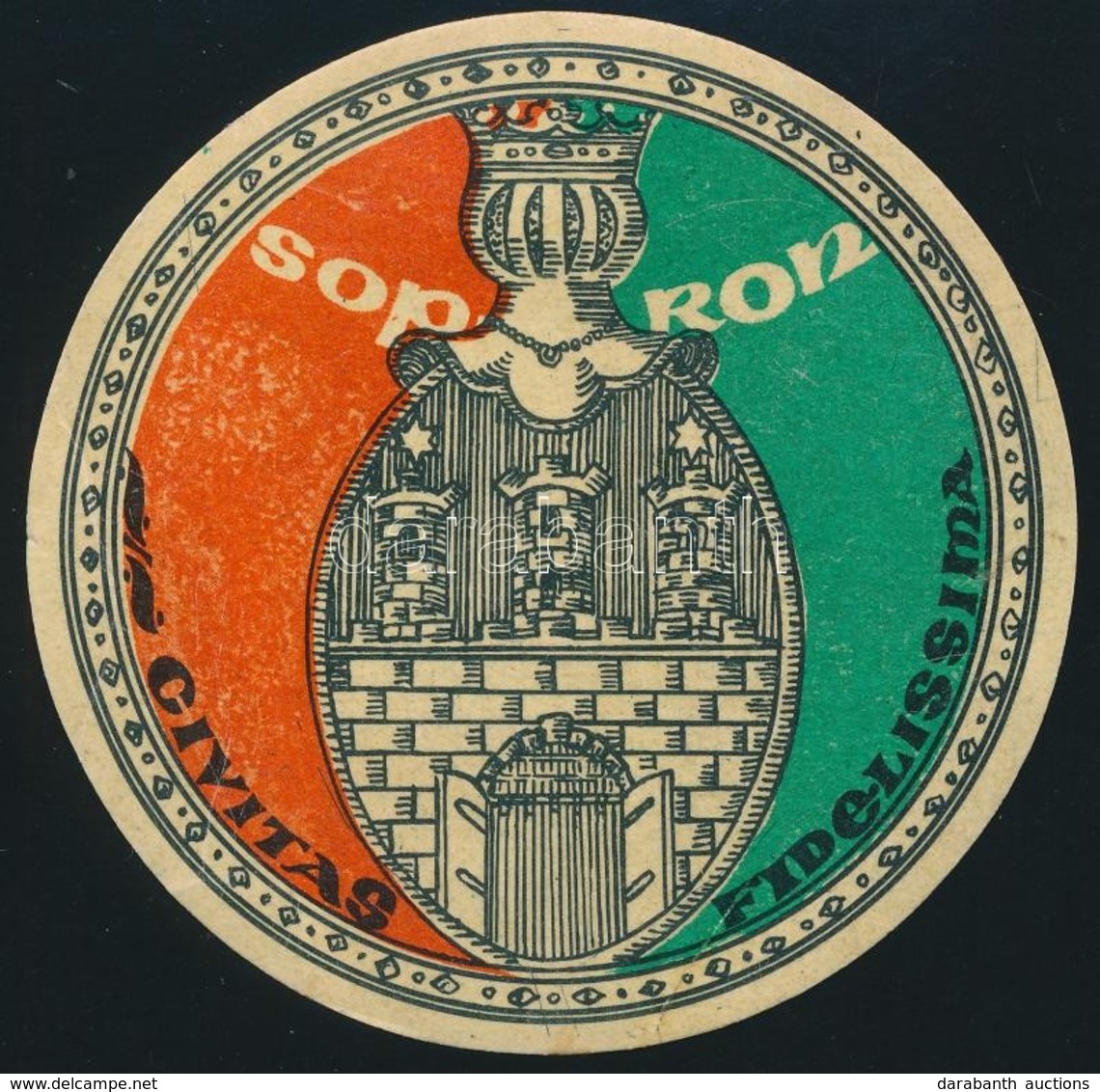 Cca 1940-1950 Sopron Bőröndcímke, D: 8 Cm - Reclame