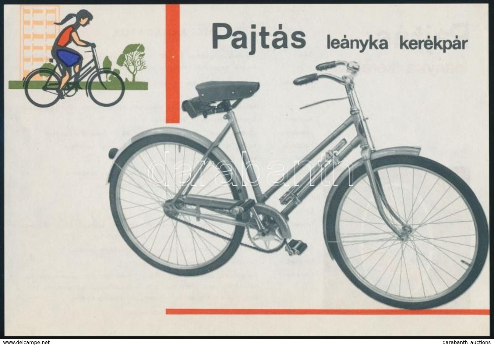 Cca 1960 A Csepel Pajtás Leányka Kerékpár Műszaki Tájékoztatója - Publicités