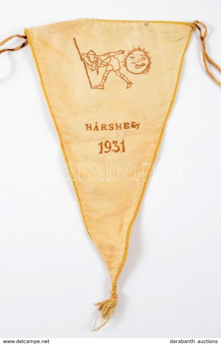 1931 Hárshegyi Cserkésztábor Zászlója. 30x18 Cm - Scoutisme