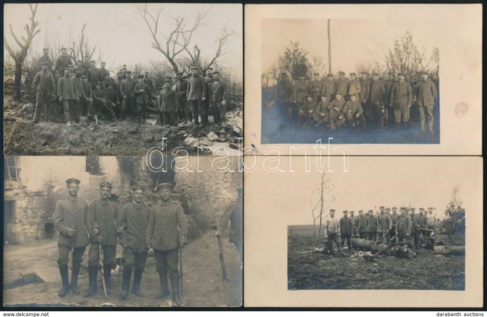 Cca 1914-1918 Német Katonák, 6 Db Fotólap, 9×14 Cm - Andere & Zonder Classificatie