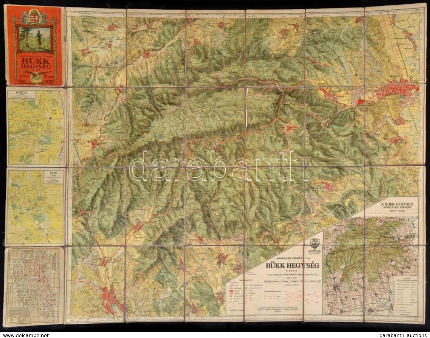 Cca 1930 Bükk Hegység Turista Térkép. Kirándulók Térképe 7., 1:50000, M. Kir. Állami Térképészet, Vászonra Kasírozva , 6 - Andere & Zonder Classificatie