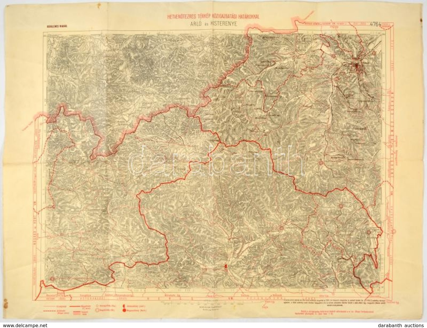 Arló és Kisterenye Térképe, 1:75000, Közigazgatási Határokkal, Ideiglenes Kiadás, M. Kir. Állami Térképészet, 46,5×62 Cm - Other & Unclassified