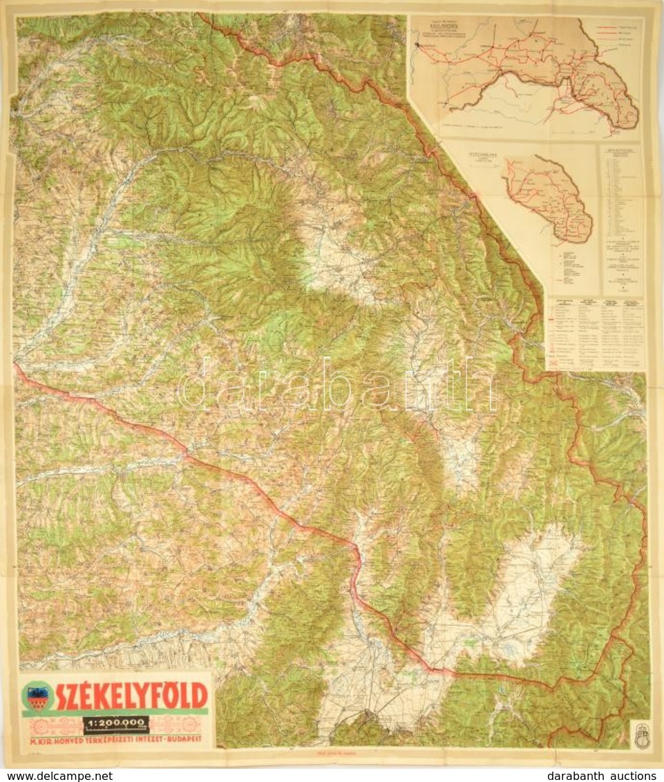 1942 Székelyföld, Kiadja: M. Kir. Térképészeti Intézet, 100×84 Cm - Andere & Zonder Classificatie