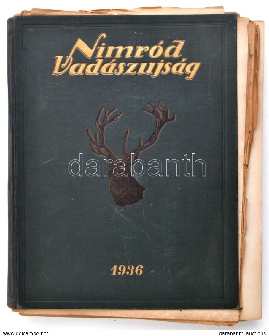 1923-1943 Nimród Vadászlap 28 Db Szórványszáma (Mintegy Mappaként), Az 1936-os Nimród Vadászújság Aranyozott, Festett, I - Non Classés