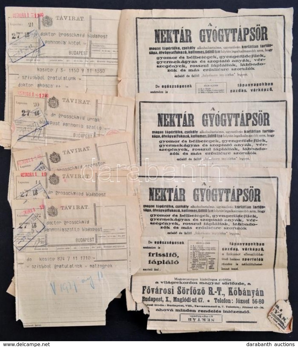 1927 Groschmid Katalin (Dr. Groschmid Géza Lánya, Márai Sándor Testvére) és Férje Dr. Jáky/Jetts Gyula 11 Db Esküvői Táv - Non Classés