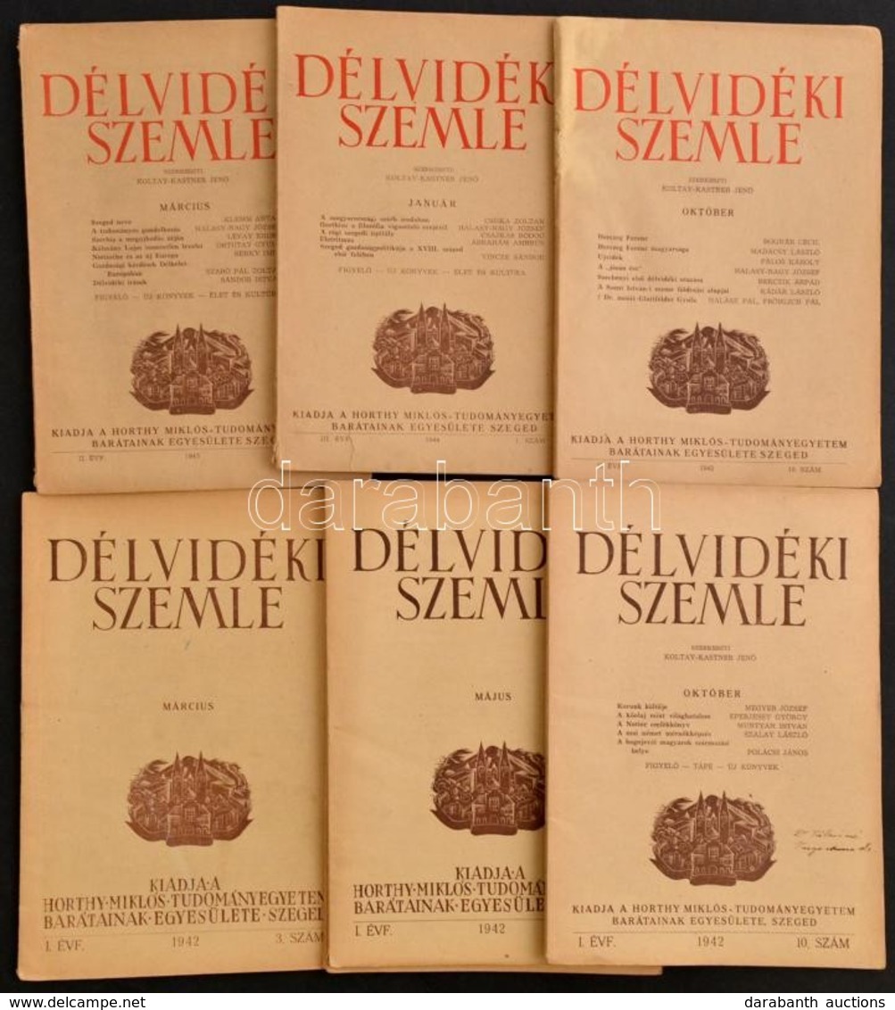 1942-1944 Délvidéki Szemle 7 Száma. (I. évf. 3-5., 10. Sz., II. évf. 3., 10. Sz., III. évf. 1. Sz.) Szerk.: Koltay Kastn - Zonder Classificatie