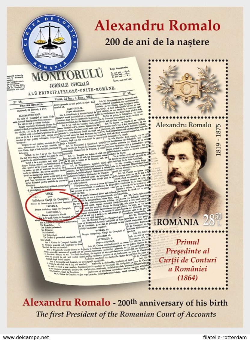 Roemenië / Romania - Postfris / MNH - Sheet 200 Jaar Alexandru Romalo 2019 - Ongebruikt