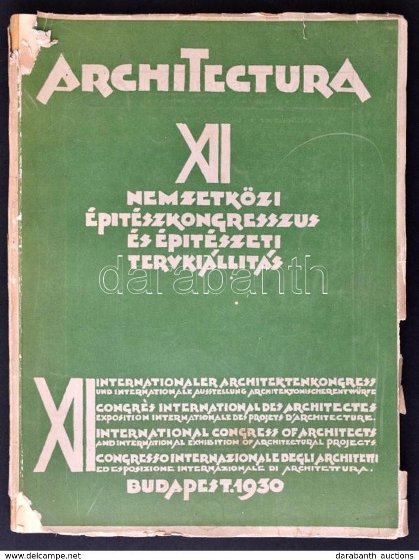 Architectura XII. Nemzetközi Építészkongresszus és Építészeti Tervkiállítás. Katalógus. Bp.,1930, Hornyánszky Viktor-ny. - Non Classés