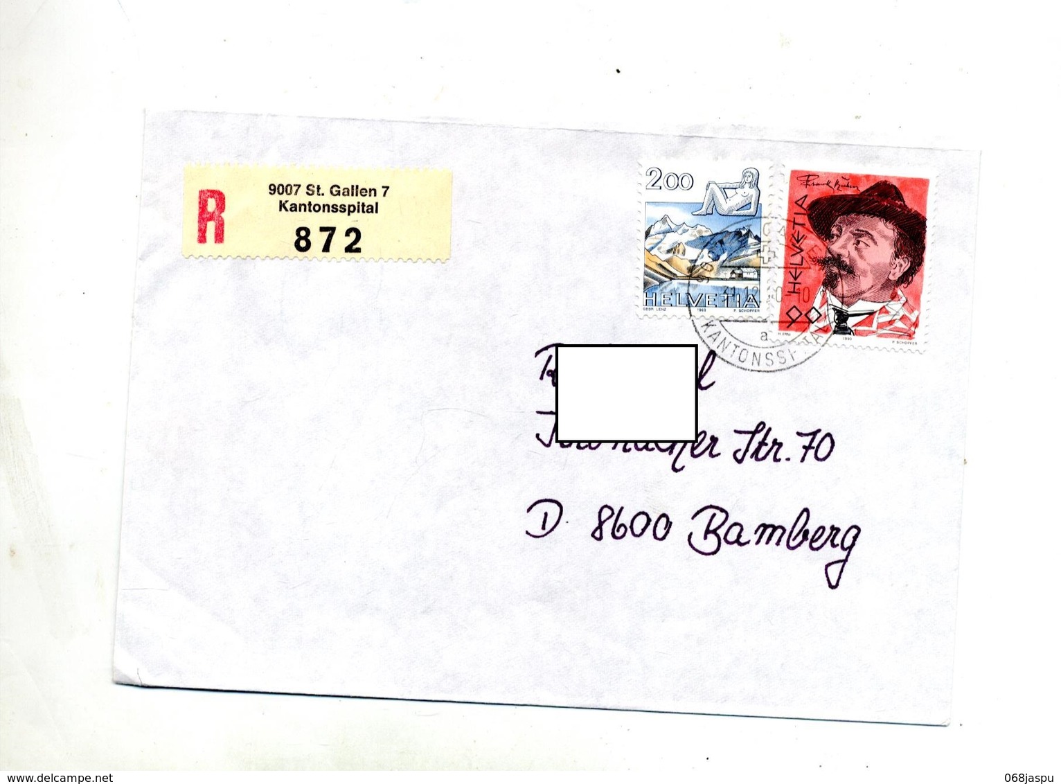 Lettre Recommandee Saint Gall Hopital Surzodiaque Et - Postmark Collection