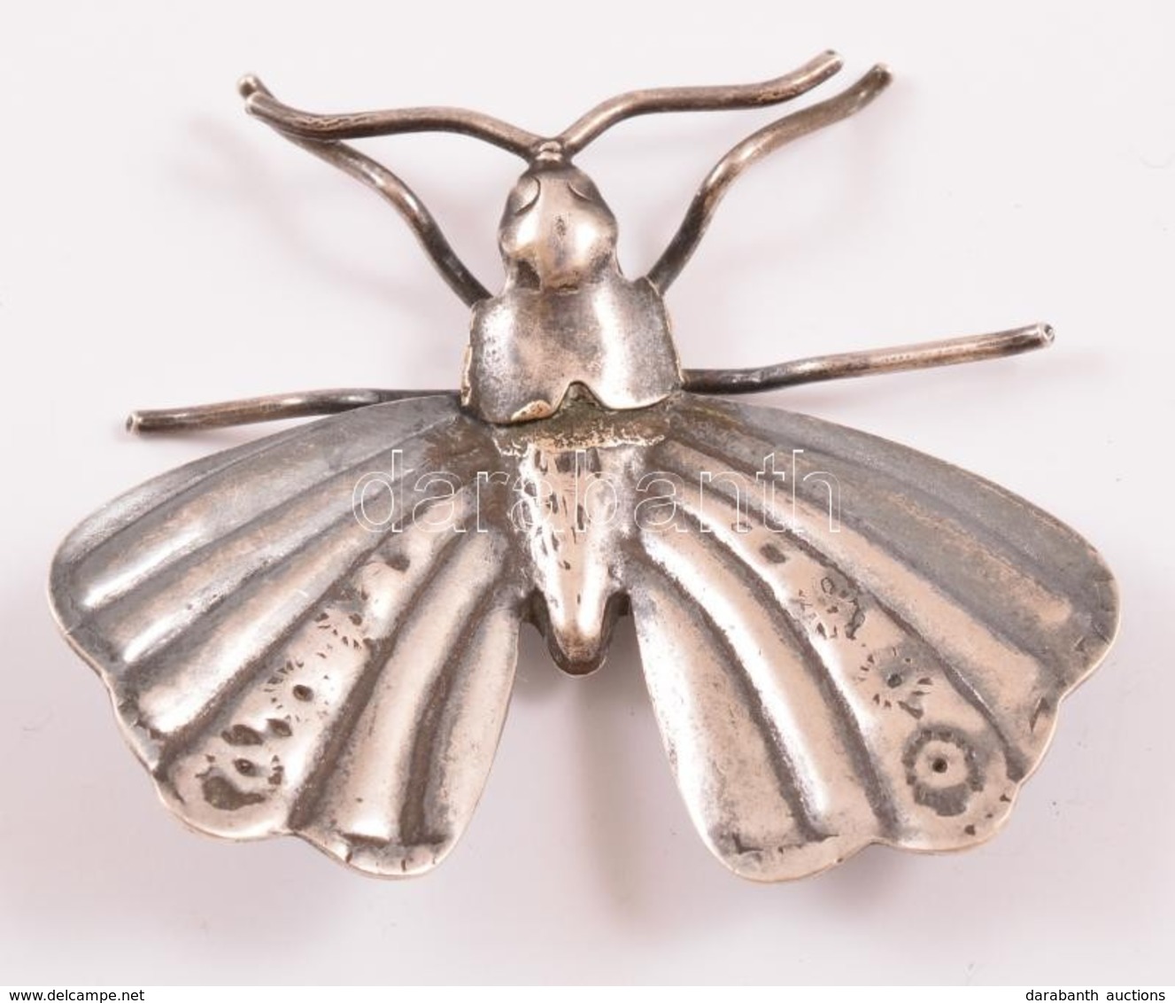 Ezüst(Ag) Pillangó, Jelzés Nélkül, 4×4 Cm, Nettó: 8 G - Autres & Non Classés