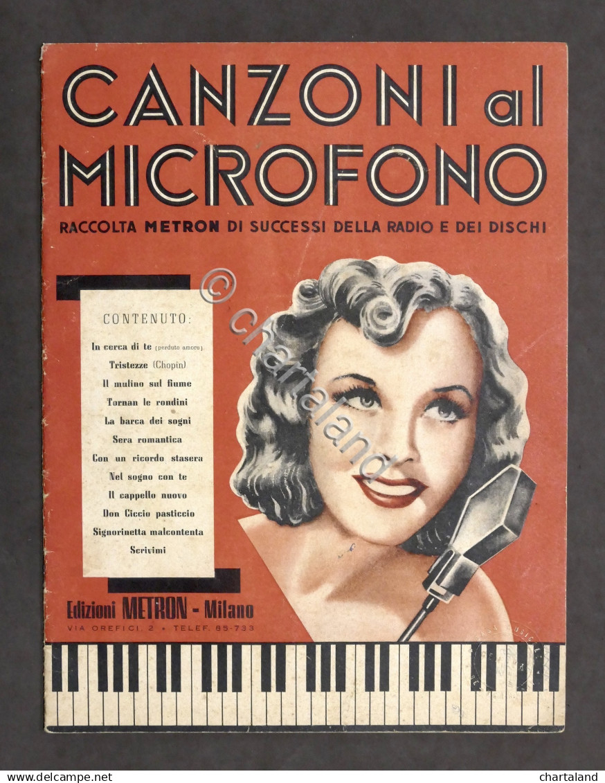 Musica Spartito - Canzoni Al Microfono - Raccolta Metron Di Successi - 1945 - Non Classificati