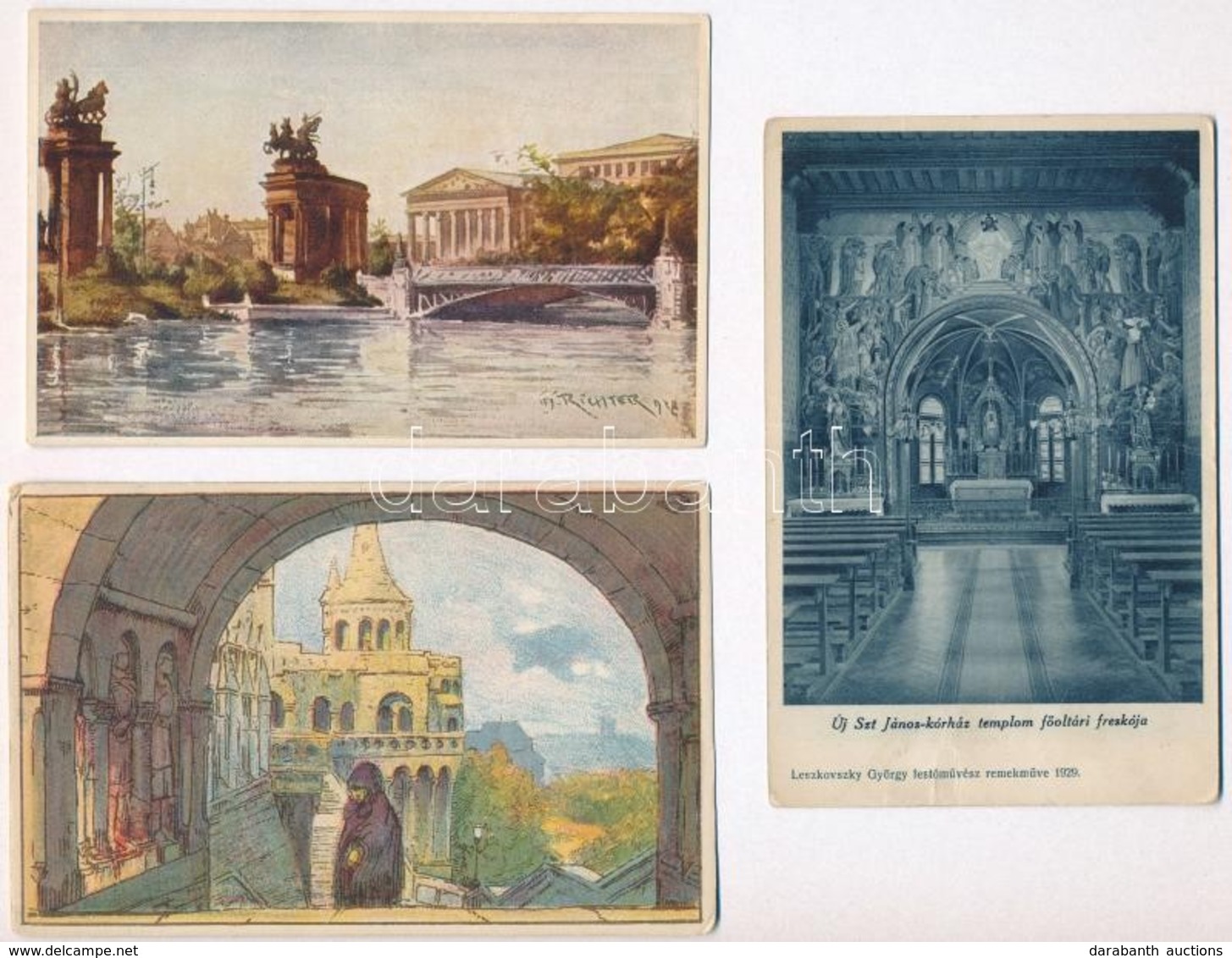 ** 16 Db RÉGI Művész és Vallásos Képeslap / 16 Pre-1945 Art And Religious Motive Postcards - Zonder Classificatie